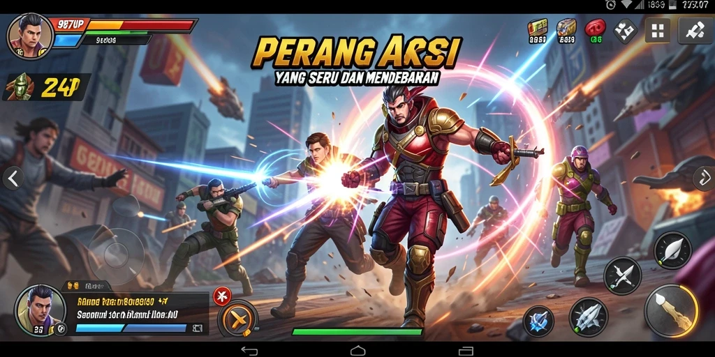 Tangkapan layar utama gameplay 987UP yang menunjukkan aksi seru dan mendebarkan.