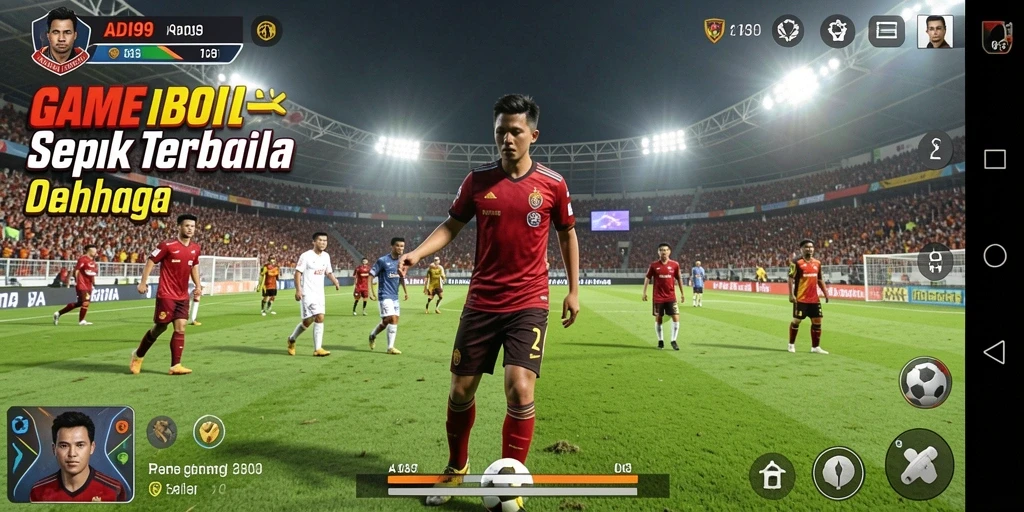 Tampilan gameplay seru di ADI99 dengan aksi sepak bola yang mendebarkan.