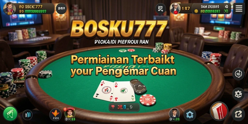 Screenshot gameplay BOSKU777 menampilkan aksi seru permainan poker.
