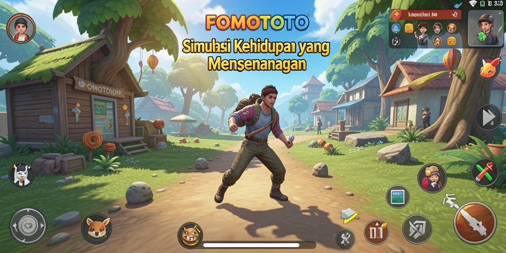 Tampilan gameplay FOMOTOTO yang menarik dan interaktif.