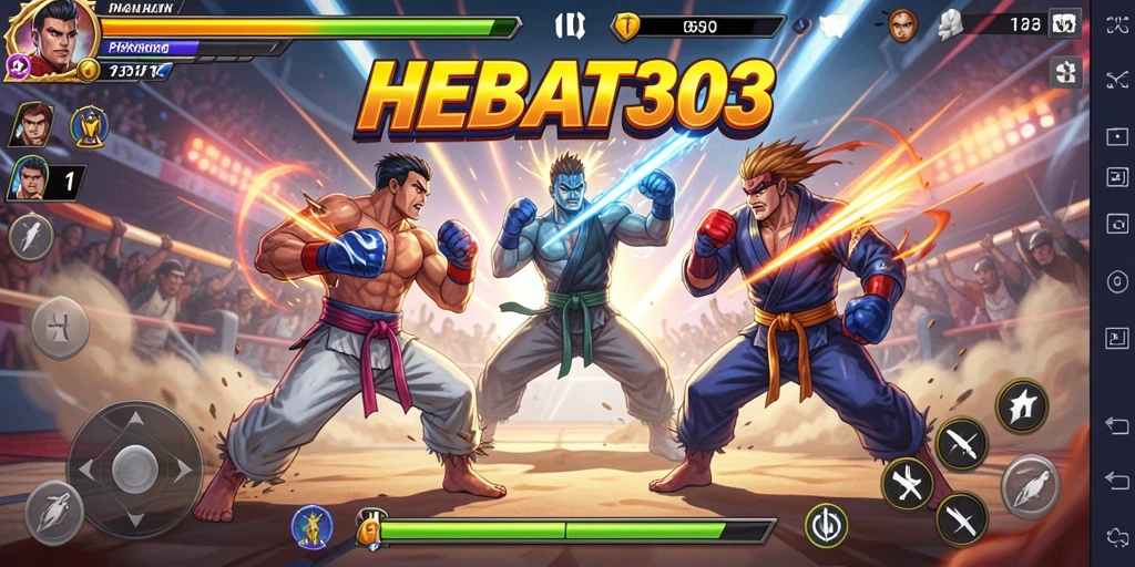 Screenshot HEBAT303 menampilkan aksi pertarungan yang intens dan visual menawan.