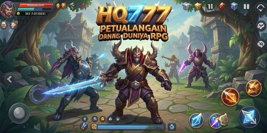Screenshot utama menunjukkan aksi pertempuran seru di HQ777.