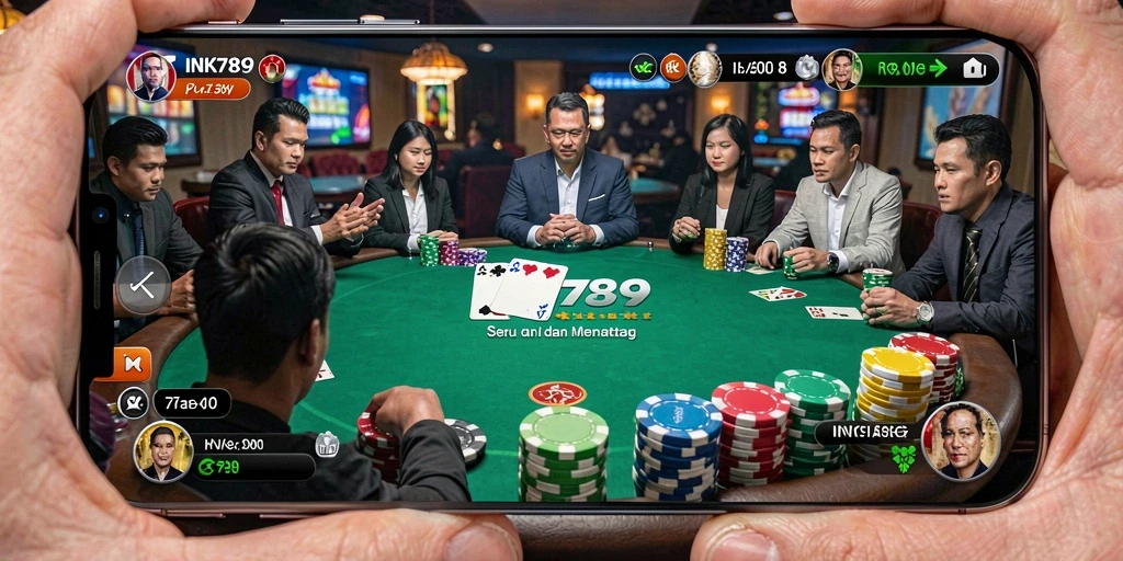 Tampilan gameplay Poker yang seru dan kompetitif di INK789.