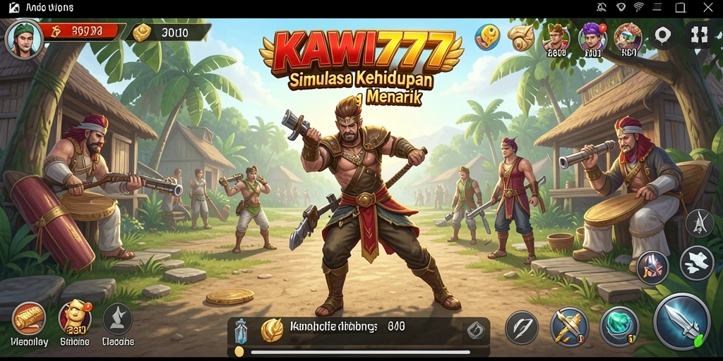 Tampilan gameplay KAWI777 yang interaktif dan hidup.