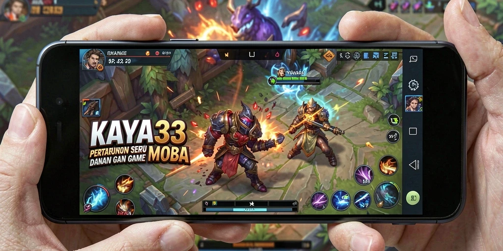Tampilan seru gameplay KAYA33 dalam pertarungan MOBA.