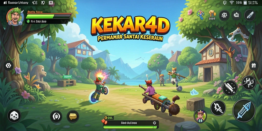 Tampilan gameplay seru dari KEKAR4D dengan warna-warni cerah.