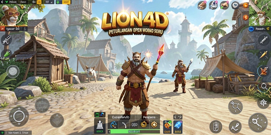 Gameplay LION4D menampilkan dunia terbuka yang luas dan interaktif.