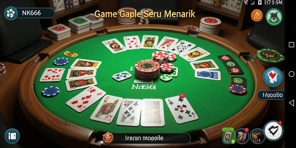 Gambaran gameplay Gaple yang seru dan interaktif di NK666.