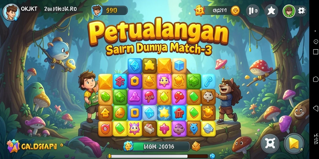 Menampilkan gameplay seru di dunia Match-3.