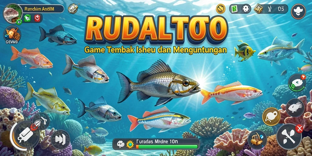 Screenshot utama RUDALTOTO menampilkan serunya gameplay Tembak Ikan.