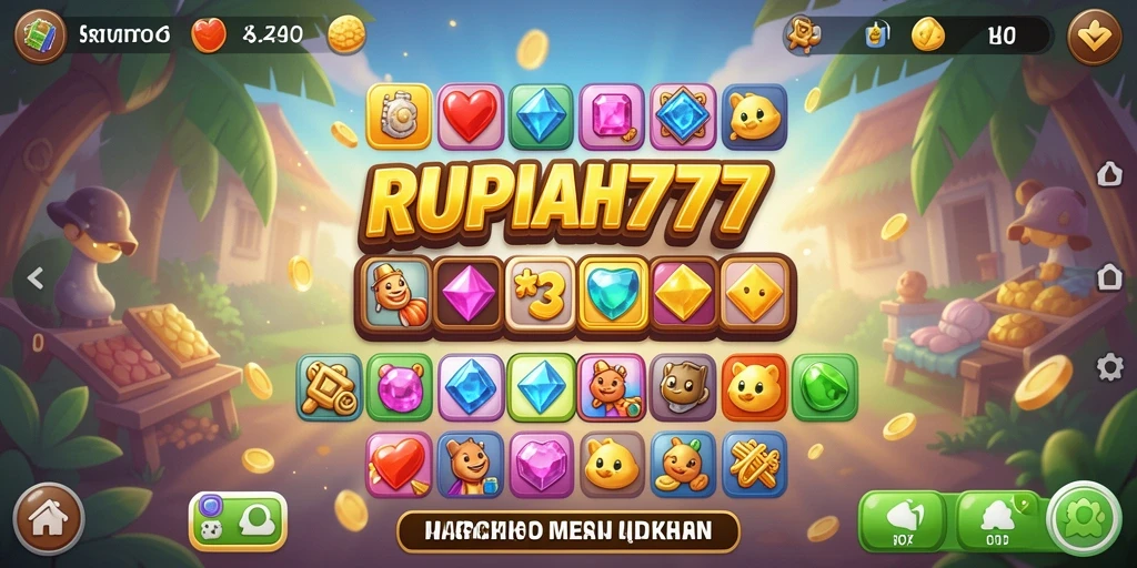 Tampilan gameplay seru permainan Match-3 RUPIAH777.
