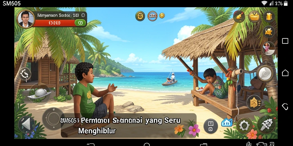 Tangkapan layar permainan <strong>SM605</strong> menampilkan aksi seru dalam level Casual.