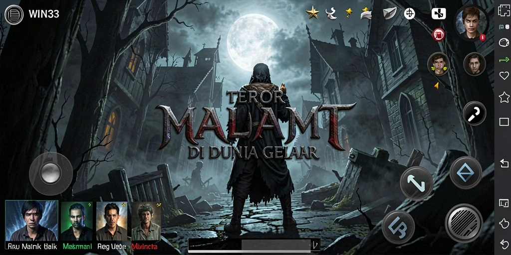 Screenshot gameplay WIN33 yang menampilkan suasana horor mendebarkan.